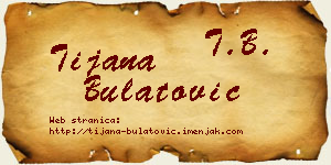 Tijana Bulatović vizit kartica